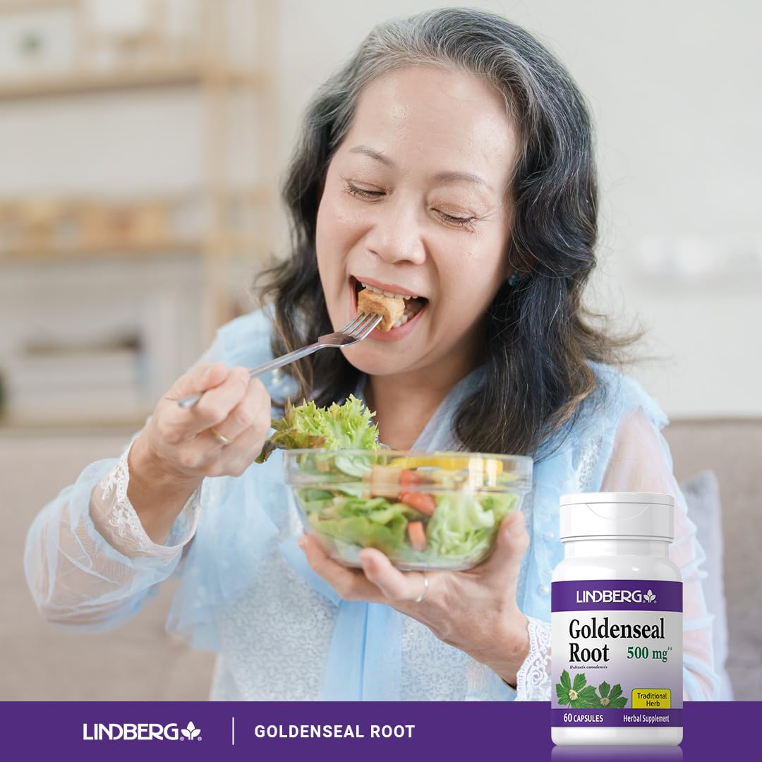 Lindberg Goldenseal Root capsule size display for easy ingestion and quick release reference