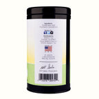 Seelect Goldenseal yellow orange steeped tea mug with white flower label illustration details
