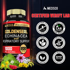 Mecisco Goldenseal Root premium dietary supplement label detailing usage instructions