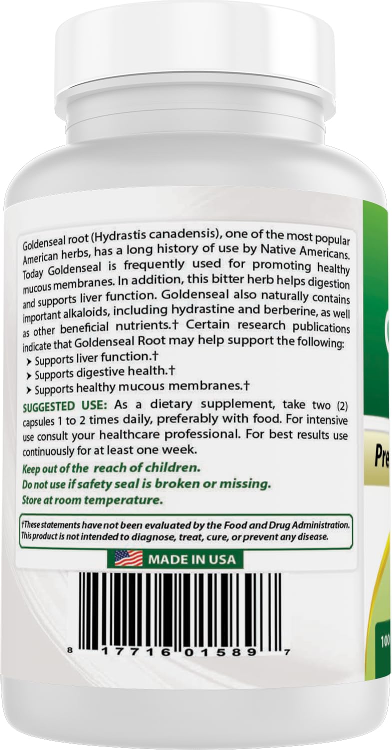 Authentic imported Best Naturals Goldenseal capsules multipack container view for long-term supply