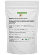 Back label of mGanna Centella Asiatica bulk bag showing product facts and pure ingredients.