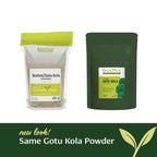 Banyan Botanicals Gotu Kola Powder back label showing nutritional facts and usage instructions