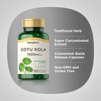Supplement facts and dosage instructions on the back label of Piping Rock Gotu Kola