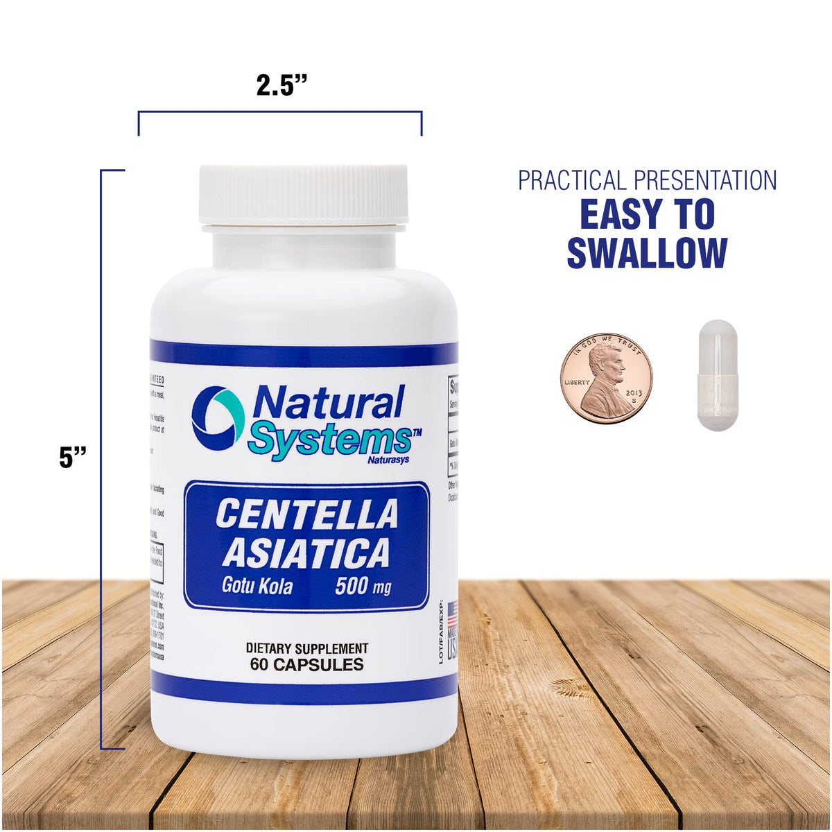 Naturasys Centella Asiatica premium herbal capsules for circulation and vein health