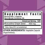 Youngevity muscadine grape seed extract supplement label details
