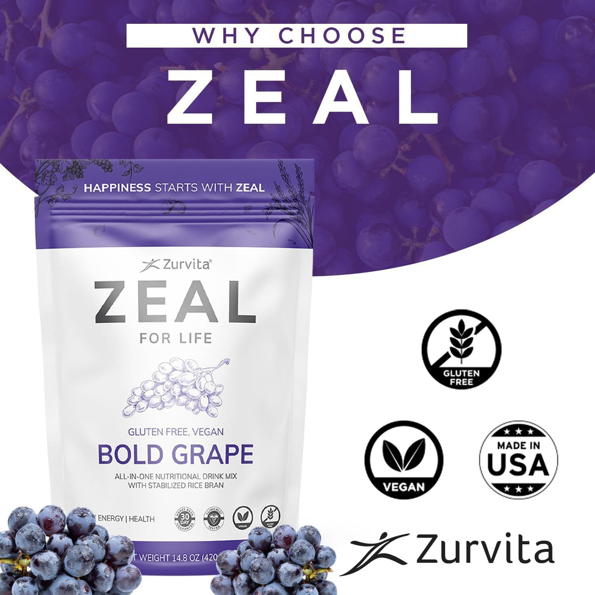 Authentic USA imported Zurvita Zeal 30 day supply bag
