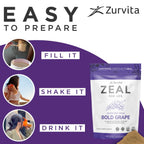 Zurvita Zeal for Life Bold Grape powder texture and color