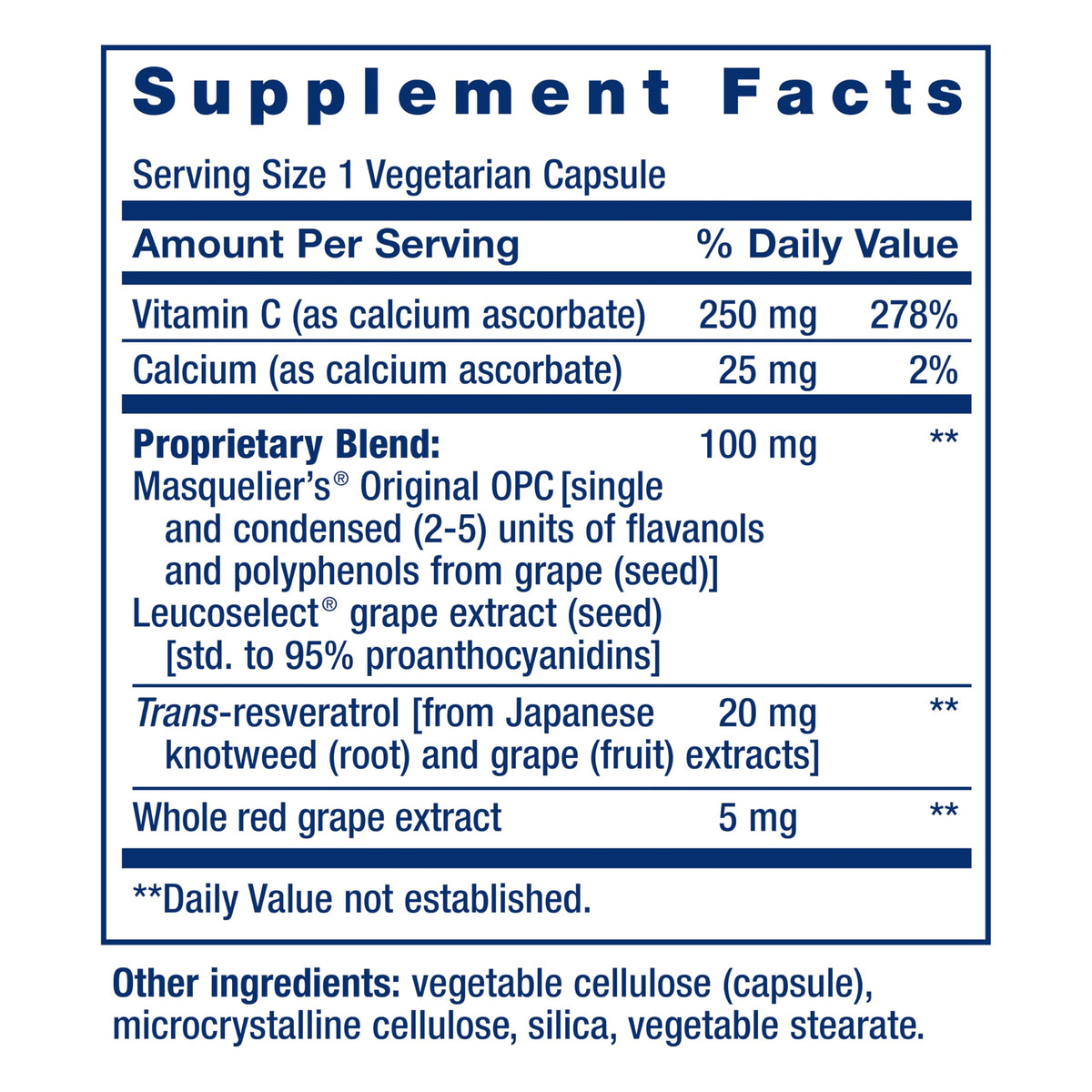 Life Extension Grapeseed Extract vegetarian capsules close up