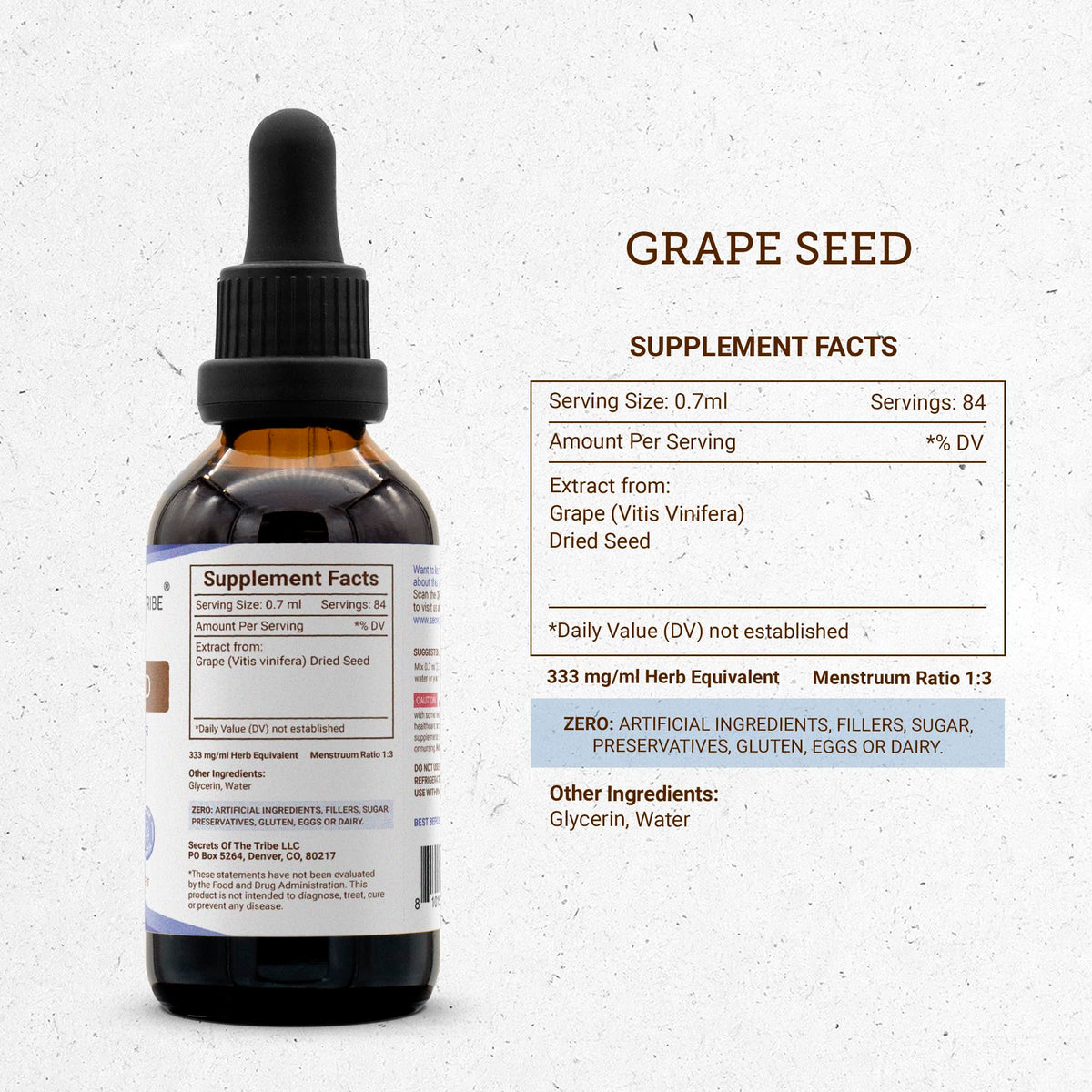 Authentic USA imported Secrets of the Tribe Grape Seed supplement