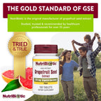 NutriBiotic high potency grapefruit seed extract 125mg dietary supplement label details.