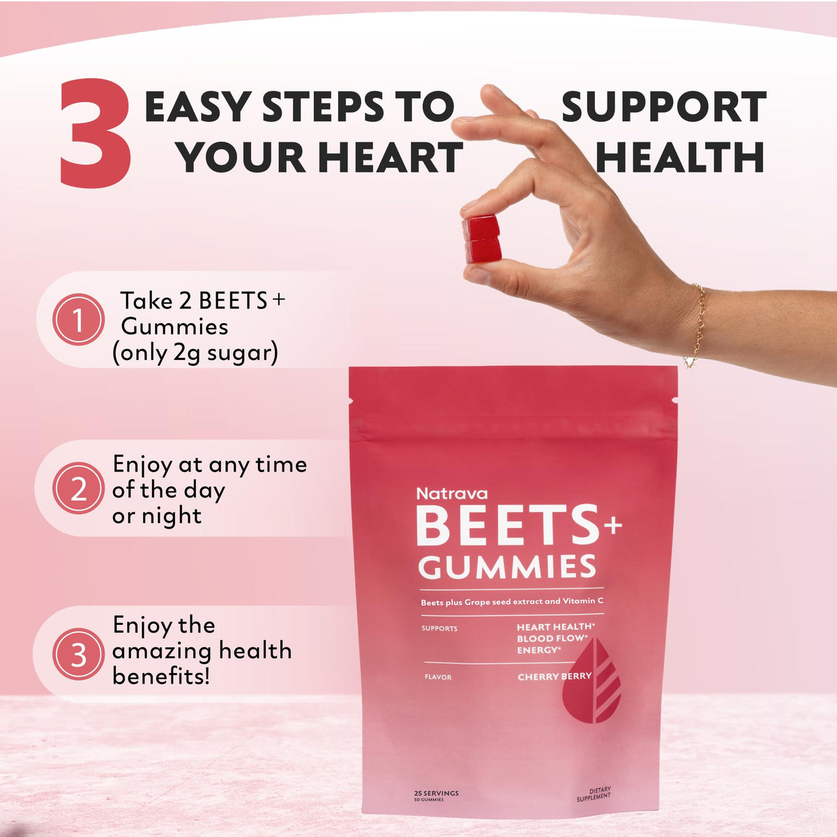 Side profile of Natrava Beets Plus packaging with branding