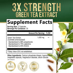 Natures Nutrition Green Tea Extract supplement label details