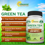 Close up of ASquared Nutrition green tea capsules texture