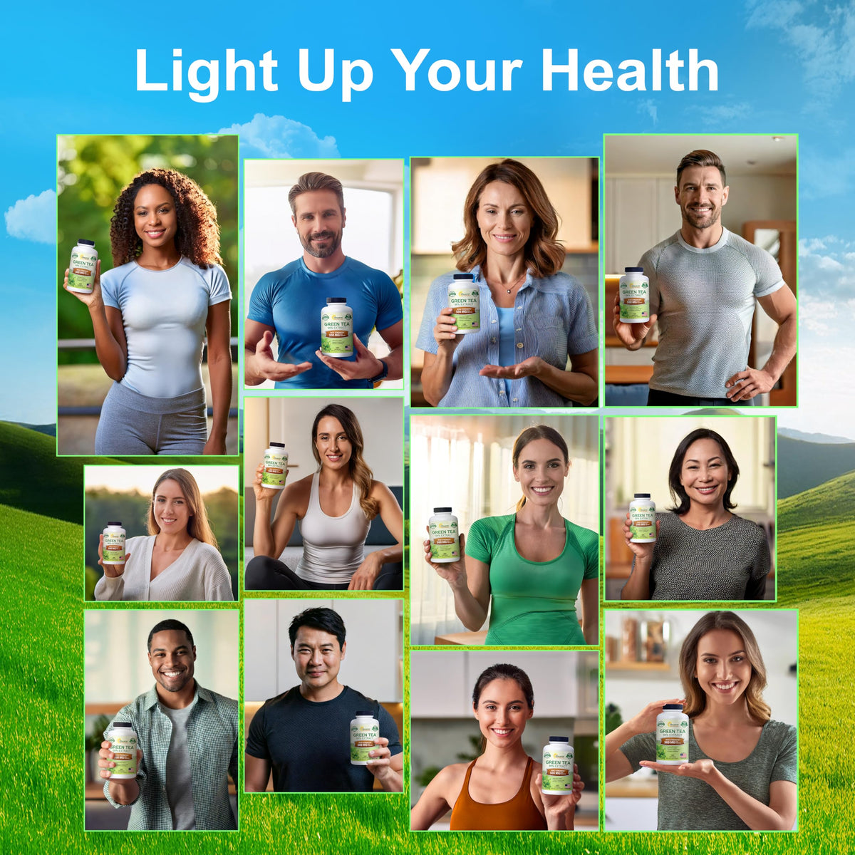 ASquared Nutrition Green Tea Extract bottle with 180 capsules branding