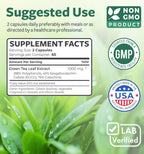 Standardized EGCG green tea extract capsules close up