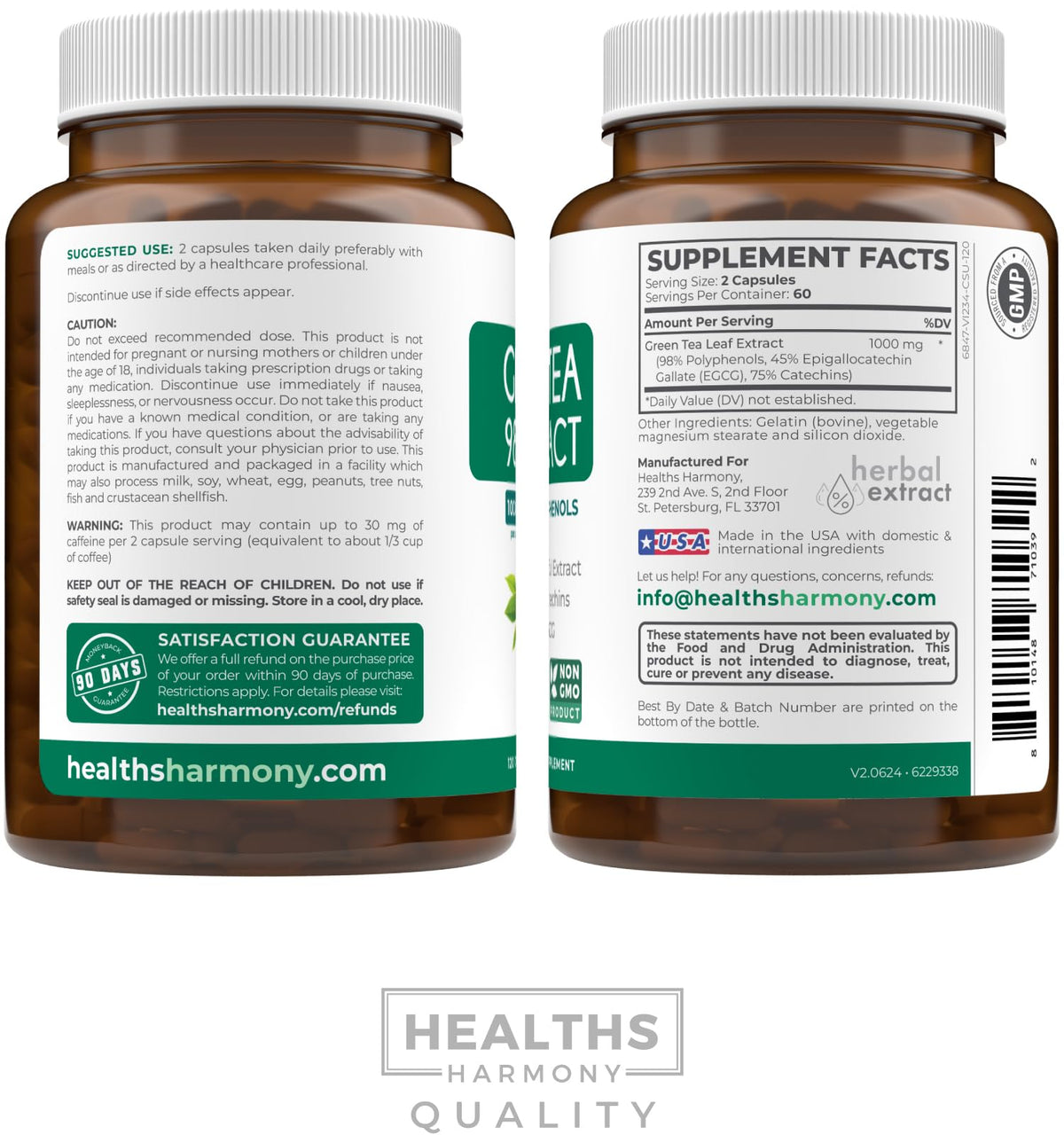 Natural metabolism booster green tea extract capsules