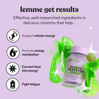 Close up of Lemme Matcha energy supplement gummies texture