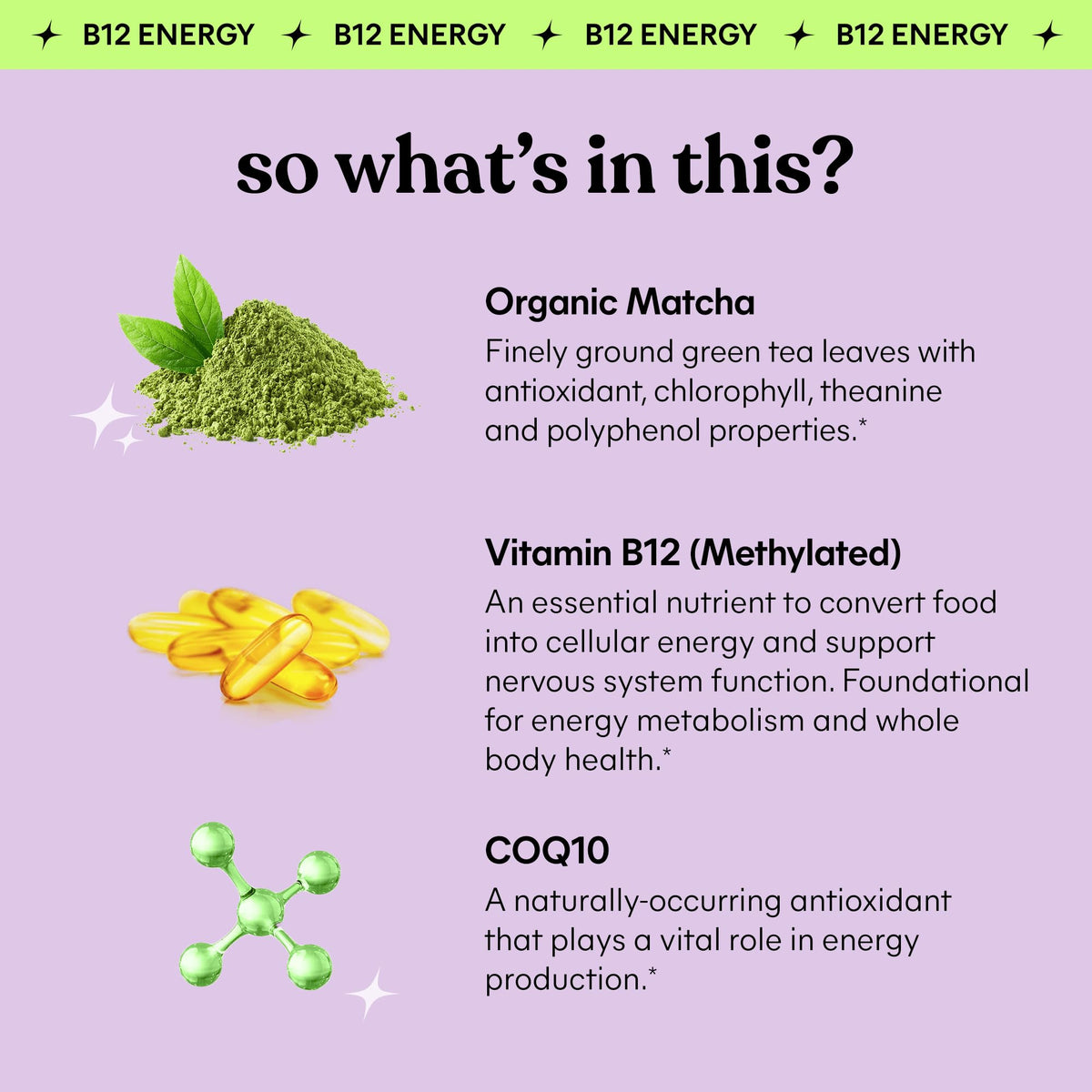 Back label of Lemme Matcha gummies showing nutritional information