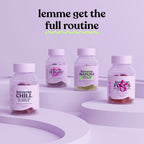 Graphic showcasing organic matcha and B12 ingredients in Lemme gummies