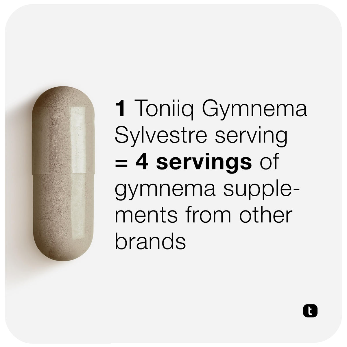 Toniiq Gymnema Sylvestre vegan capsules bottle side panel nutritional facts
