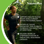 Authentic USA imported NaturesPlus Gymnema Sylvestre leaf extract bottle displaying vegetarian seal