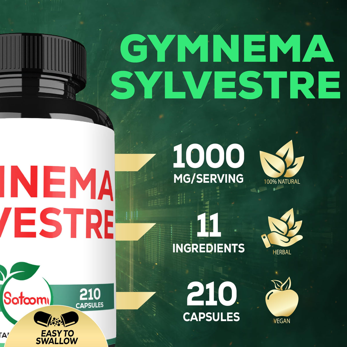 Satoomi Gymnema extract ultra formula supplement facts and ingredients list label