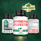 Imported Satoomi Gymnema Sylvestre dietary supplement container on premium background