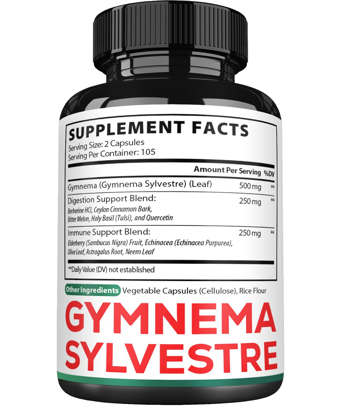 Satoomi Gymnema Sylvestre 20 to 1 concentrated extract vegetarian capsules display