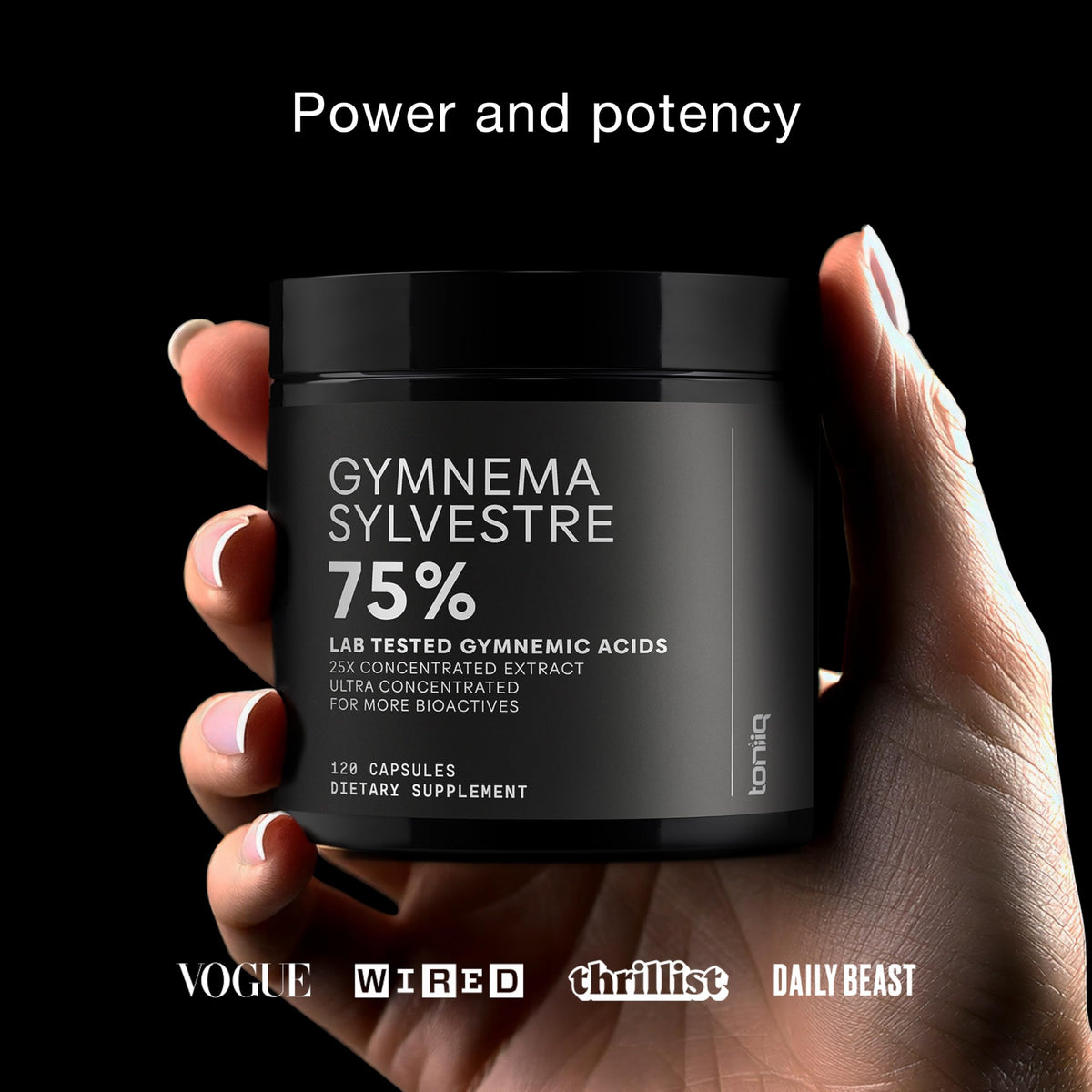 Toniiq Gymnema Sylvestre 120 vegan capsules metabolic wellness supplement