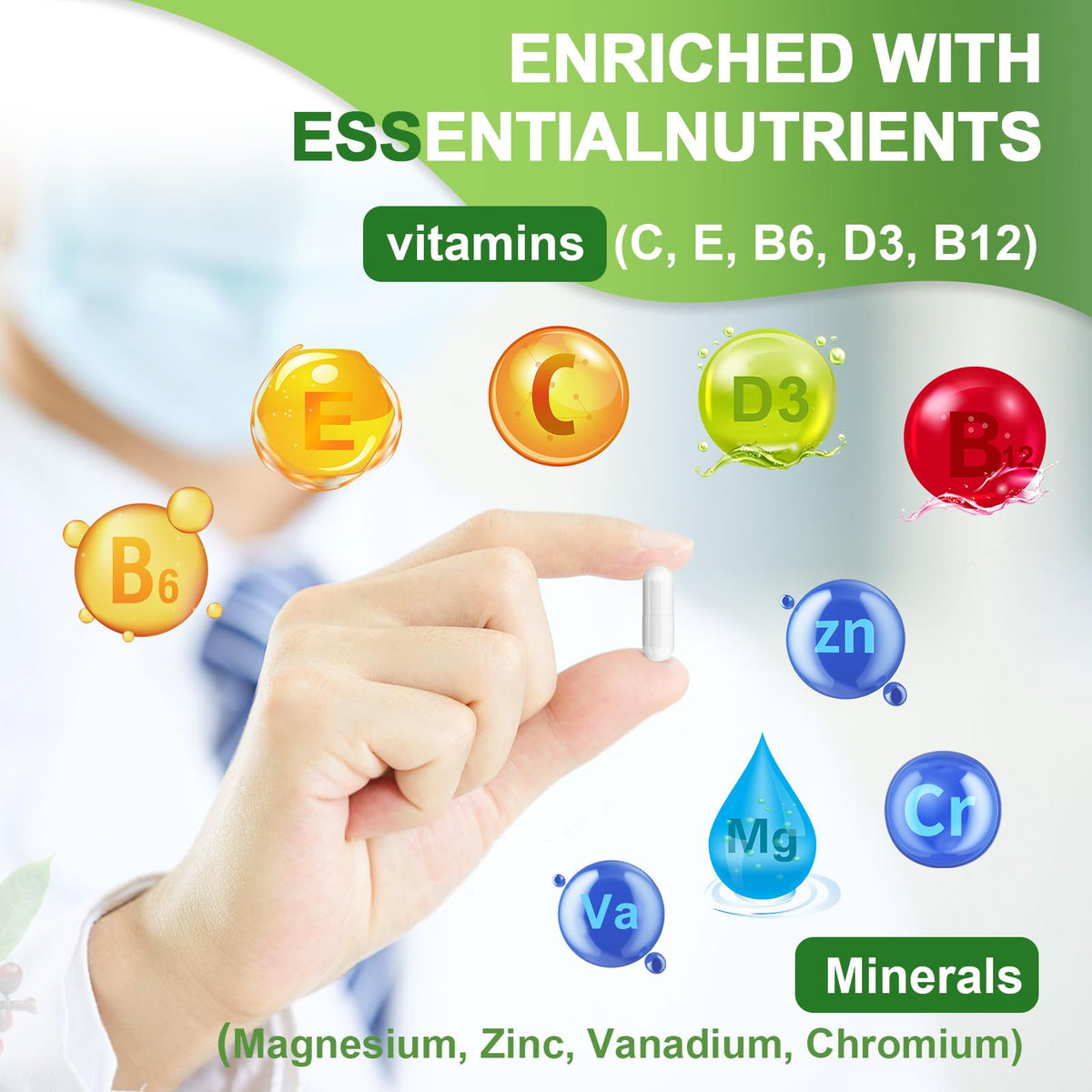 Authentic USA imported herbal capsules for blood sugar control and metabolic wellness display