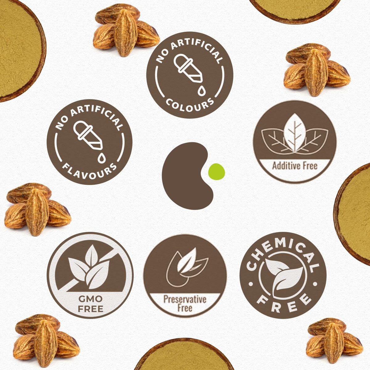 Carmel Organics natural digestive supplement powder package showing non GMO and kosher seals