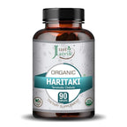 Just Jaivik Organic Haritaki ninety count dietary supplement packaging back view