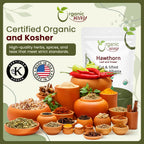 Premium imported Organic Way Hawthorn Leaf and Flower tea bag standing upright