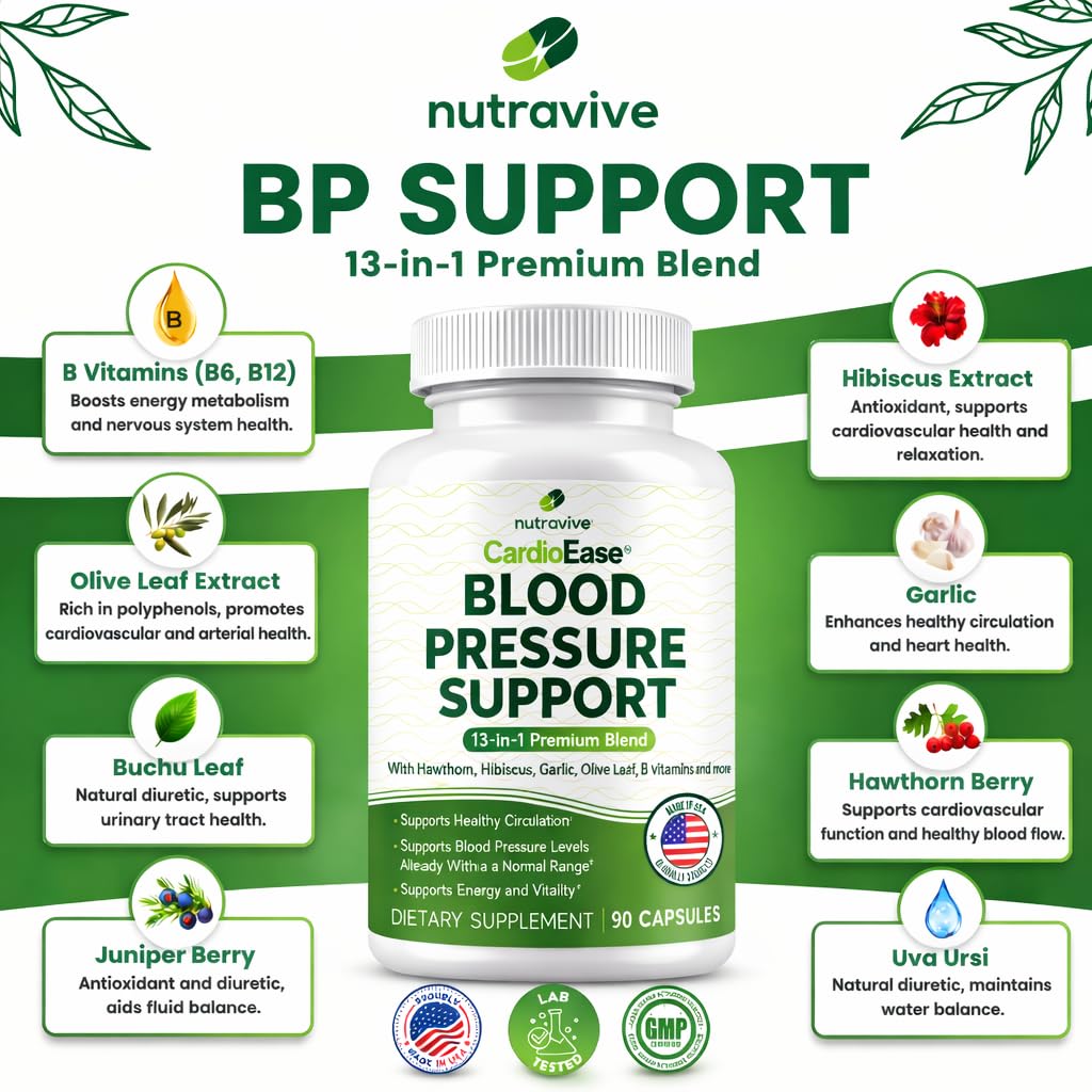 Nutravive 90 capsules heart health bottle on clean background for premium wellness.