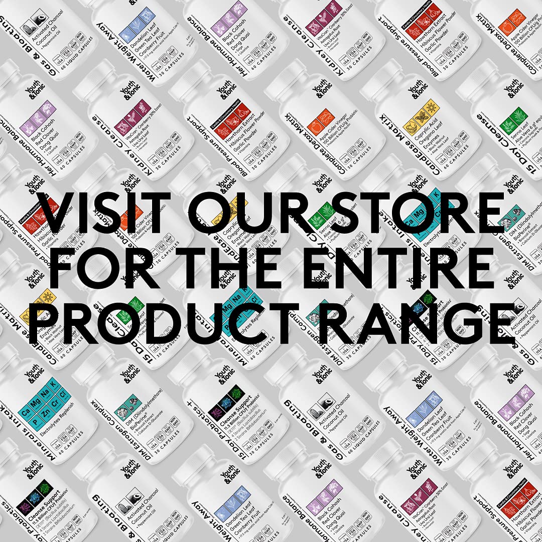Youth and Tonic 30 count blood pressure supplement bottle standing upright on a clean retail display background