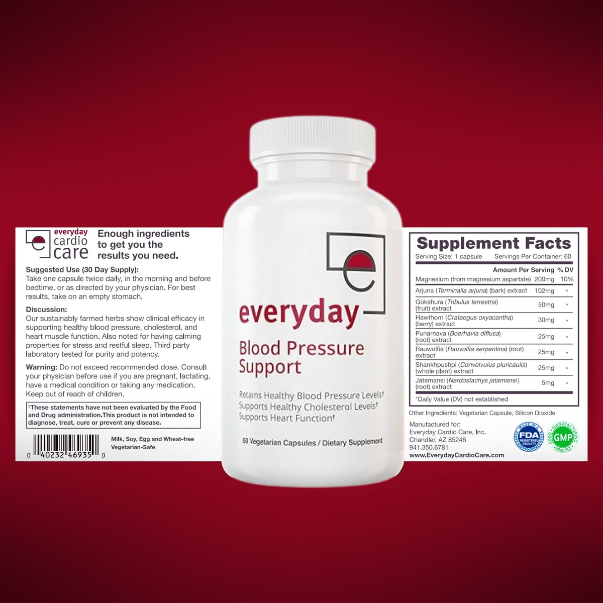 Full product shot of Kapiva daily heart care supplement bottle on clean white background
