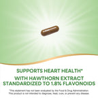 Side view of Nature's Way Hawthorn cardiovascular tonic highlighting Non-GMO Project Verified seal