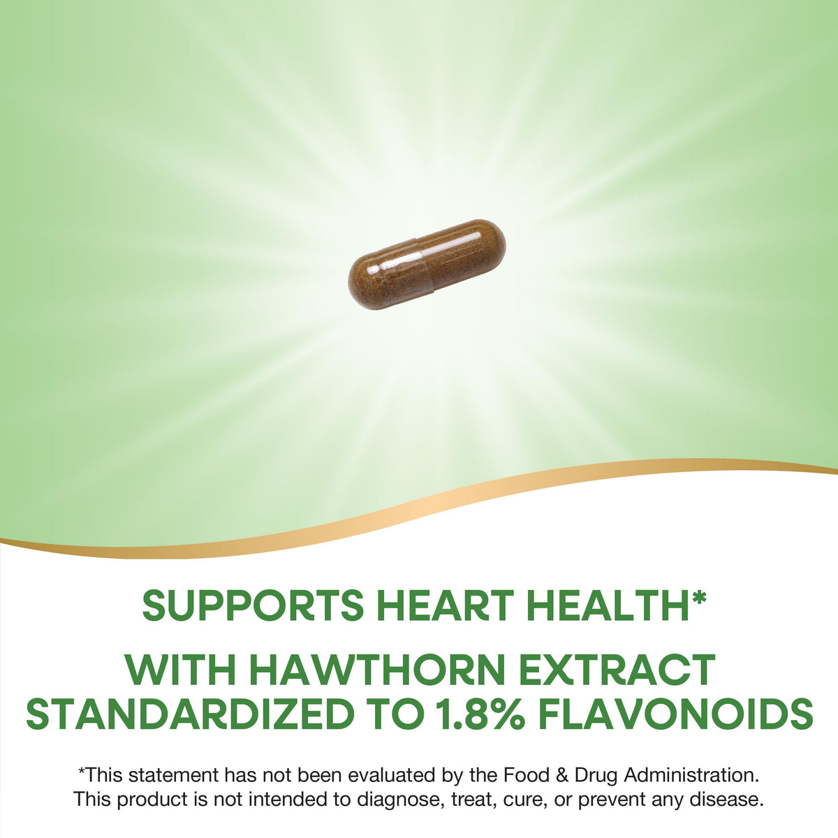 Side view of Nature's Way Hawthorn cardiovascular tonic highlighting Non-GMO Project Verified seal