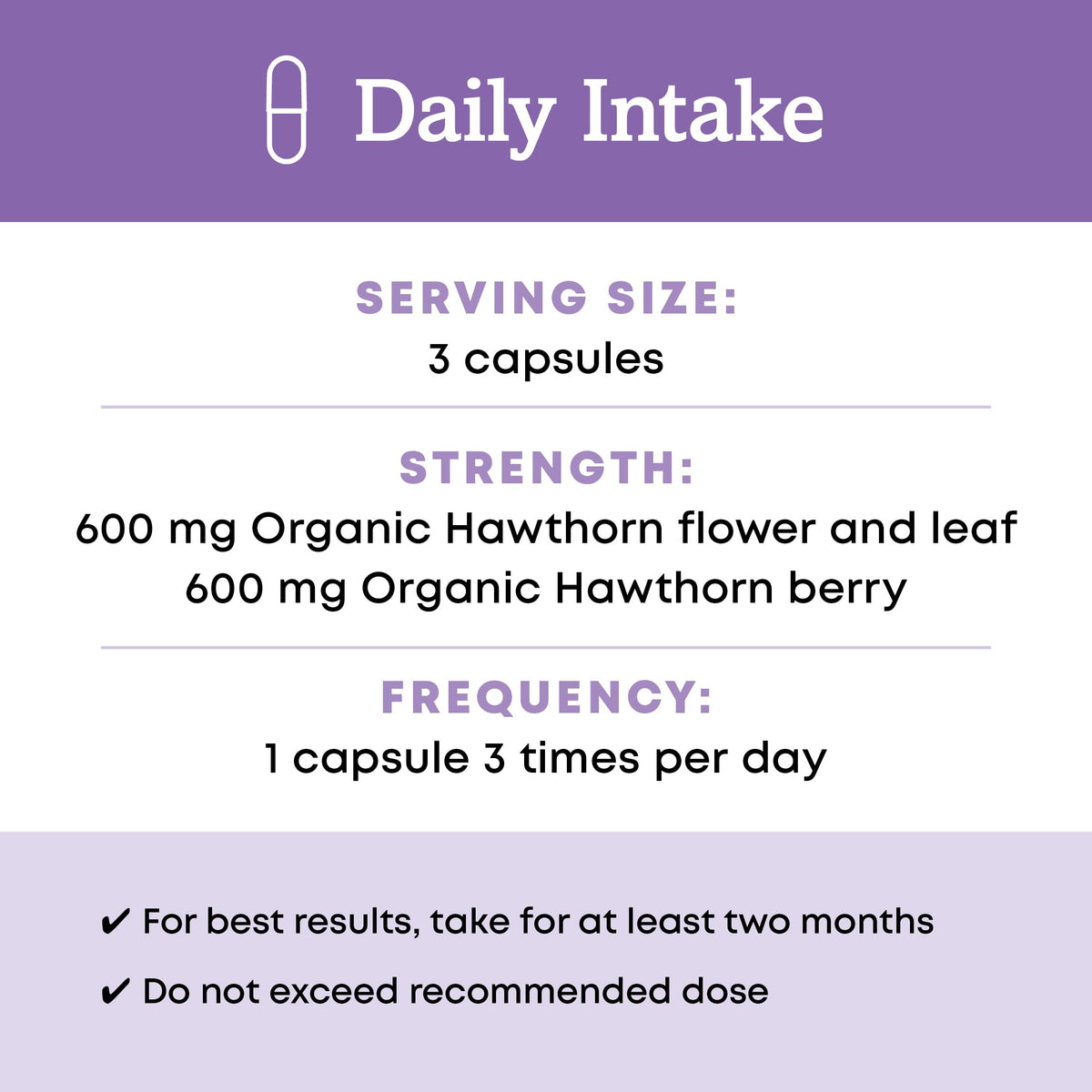 Oregon's Wild Harvest organic hawthorn 1200 mg serving size product informational display