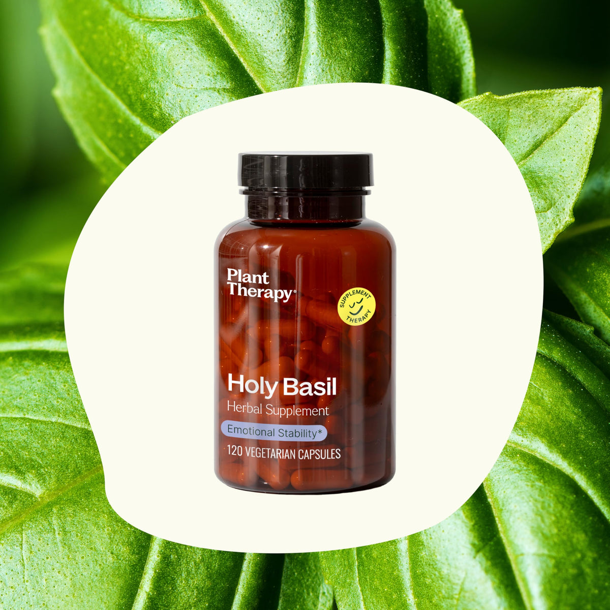 Plant Therapy Holy Basil herbal adaptogen supplement packaging