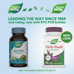 Nature's Way Holy Basil supplement bottle side label