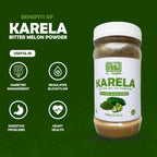 Rear label view of Al-Taqwa 150 grams bitter melon herbal powder supplement showing clear usage instructions and precautions.