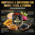 Revolution Science shilajit for men capsule bottle top view close up