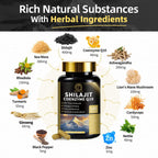 Authentic BBEEAAUU shilajit and sea moss formula capsules container for daily stress management