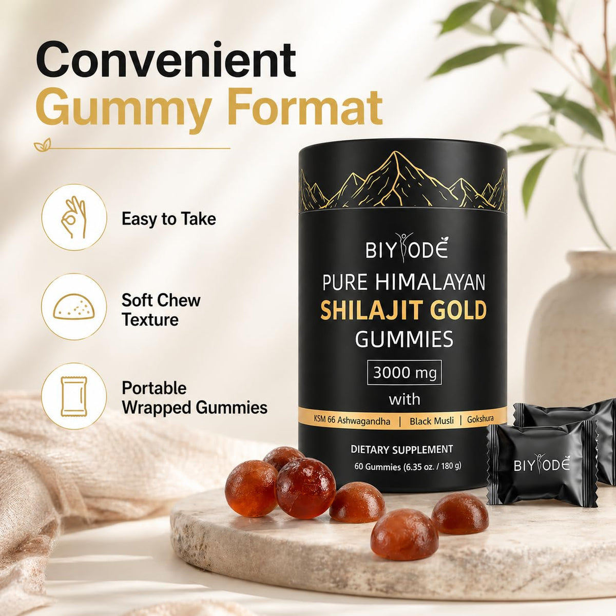 Authentic Biyode shilajit capsules on Soucery for natural stress relief and immune support.