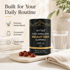 Biyode pure shilajit capsules showing clear supplement facts and capsule dosage instructions.