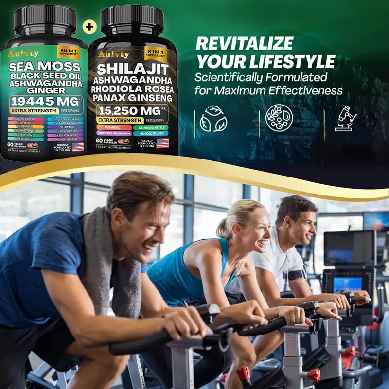 Auivty USA formulated plant based shilajit and sea moss capsules for immune support