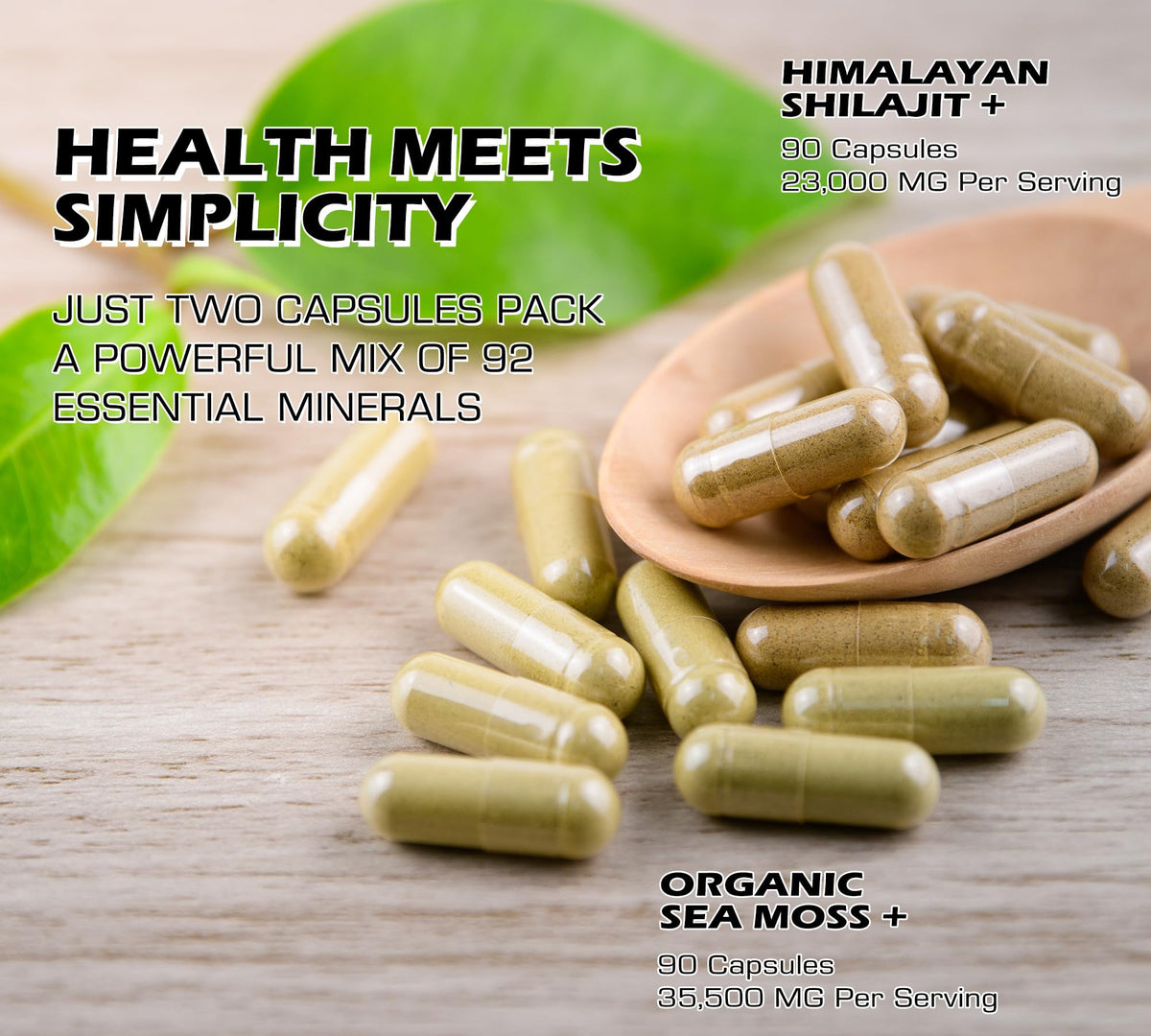 Authentic USA imported DLNIA shilajit and sea moss multi mineral capsules for daily energy