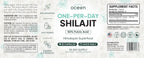 Organics Ocean Shilajit capsule bottle highlighting the fifty percent fulvic acid and hormone support benefits.