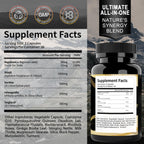 Uheco 19 in 1 shilajit and sea moss supplement nutritional facts label